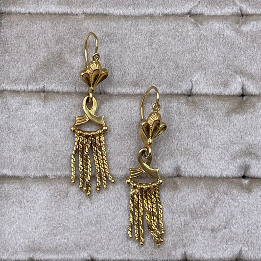 14K Yellow gold dangle earring