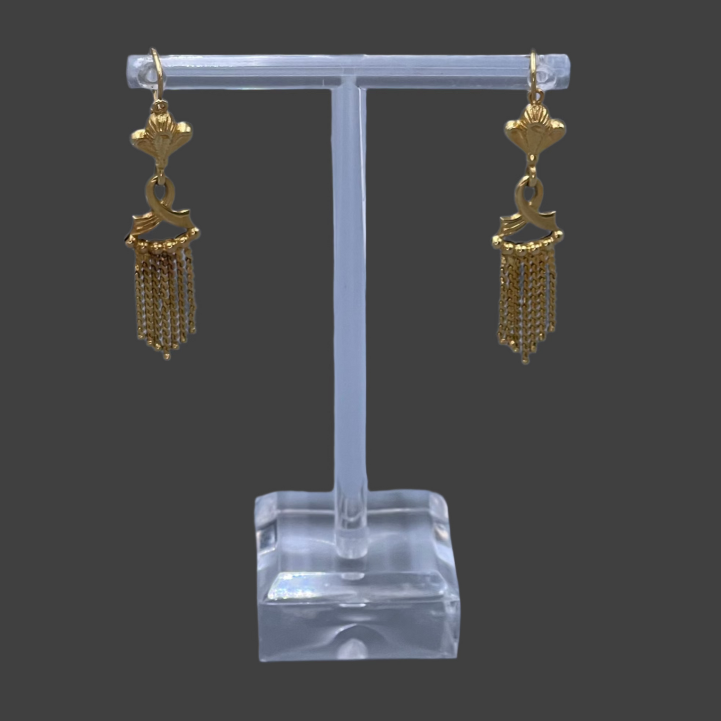 14K Yellow gold dangle earring