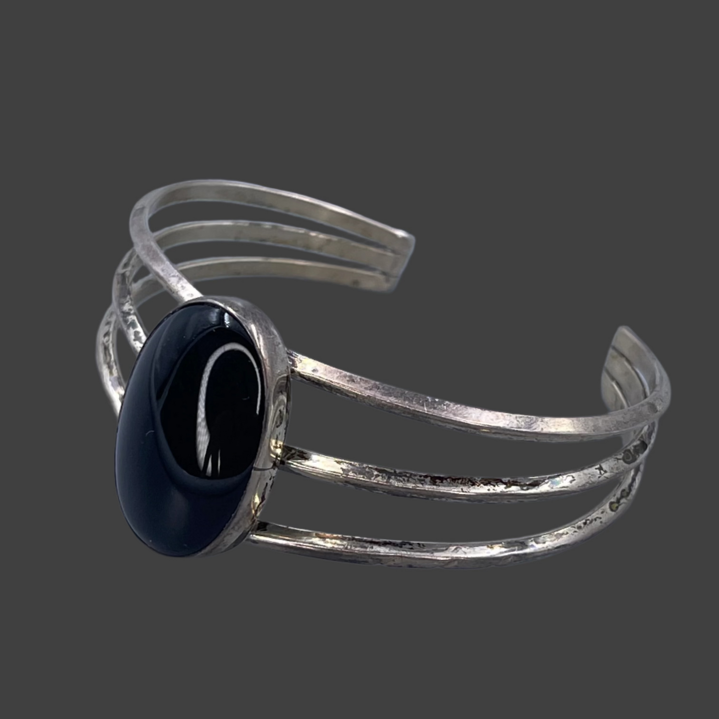 Onyx and sterling cuff